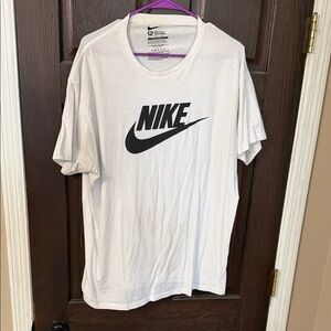 Nike Men's Classic White Tee with Black Logo